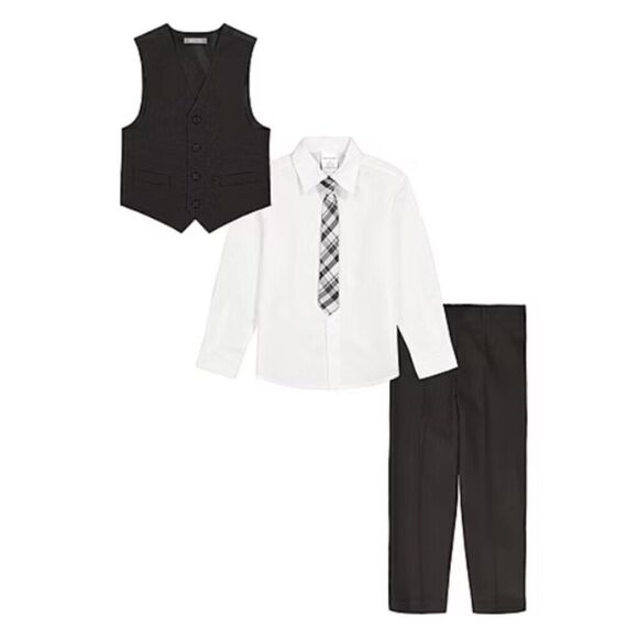 Van Heusen | Toddler Boys 4-pc. Formal Black 4-Piece Suit Set Size 5T-NWT - Picture 4 of 15